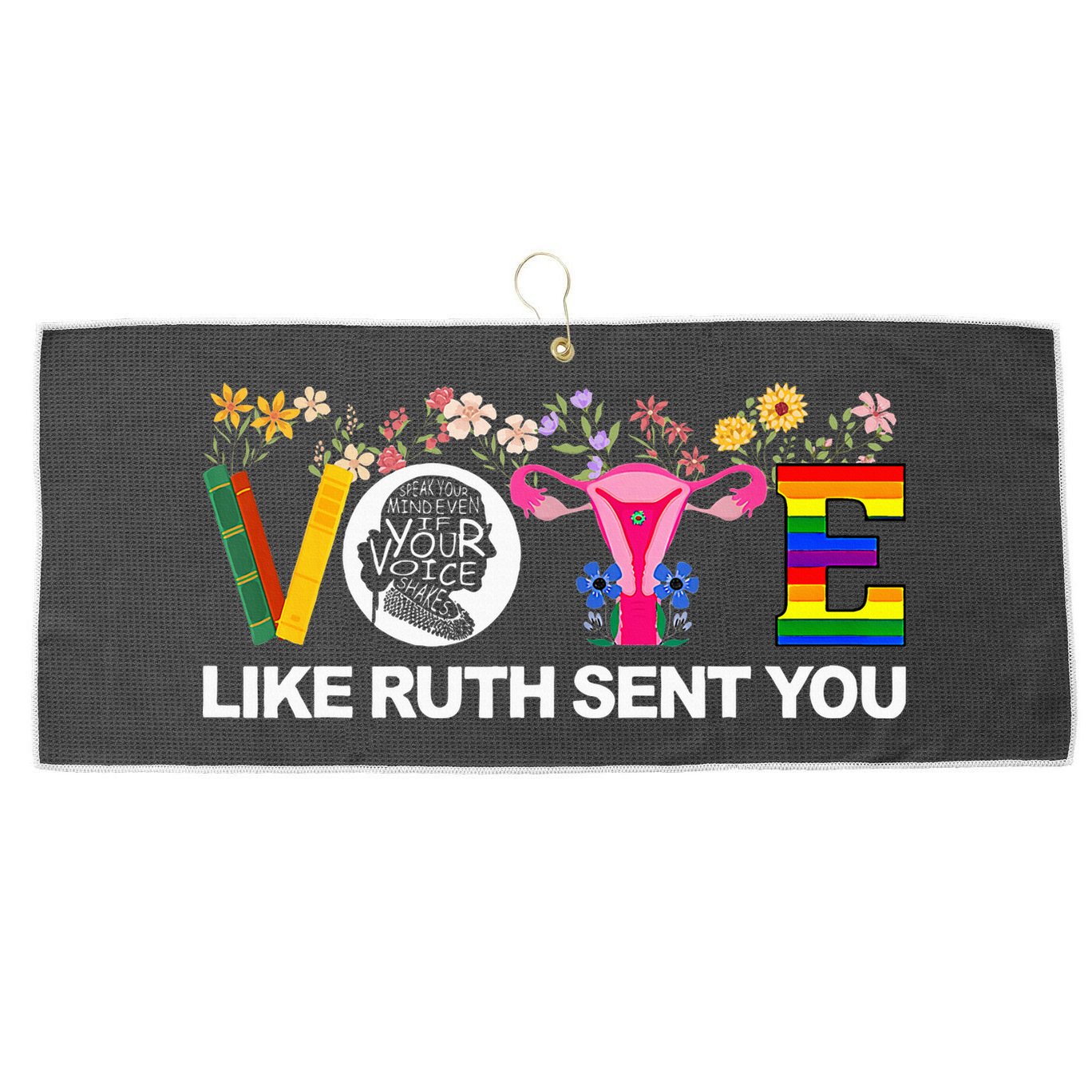 Vote Like Ruth Sent You Large Microfiber Waffle Golf Towel