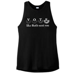 Vote Like Ruth Sent You Ladies PosiCharge Tri-Blend Wicking Tank