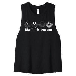 Vote Like Ruth Sent You Women's Racerback Cropped Tank