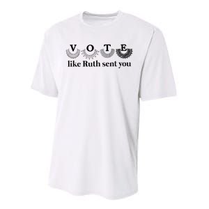 Vote Like Ruth Sent You Feminist Performance Sprint T-Shirt