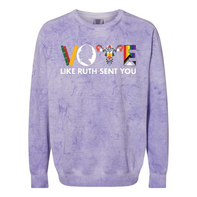 Vote Like Ruth Sent You Funny Uterus Feminist Lgbt Colorblast Crewneck Sweatshirt