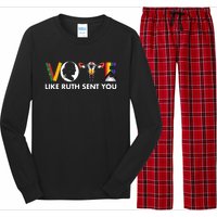 Vote Like Ruth Sent You Funny Uterus Feminist Lgbt Long Sleeve Pajama Set