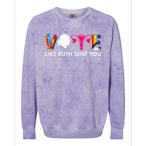 Vote Like Ruth Sent You Uterus Feminist Gifts Lgbt Colorblast Crewneck Sweatshirt