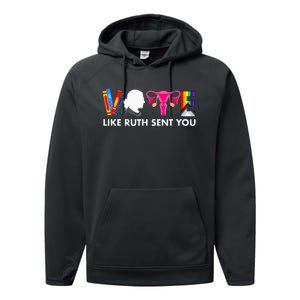 Vote Like Ruth Sent You Uterus Feminist Gifts Lgbt Performance Fleece Hoodie