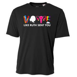 Vote Like Ruth Sent You Uterus Feminist Gifts Lgbt Cooling Performance Crew T-Shirt