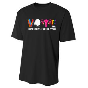 Vote Like Ruth Sent You Uterus Feminist Gifts Lgbt Performance Sprint T-Shirt