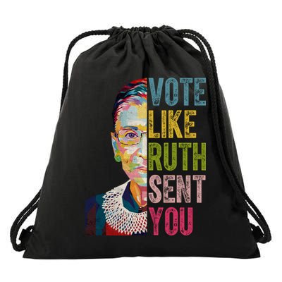 Vote Like Ruth Sent You Vintage Colorful Drawstring Bag