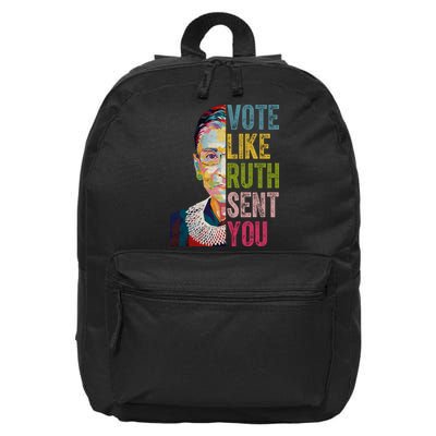 Vote Like Ruth Sent You Vintage Colorful 16 in Basic Backpack