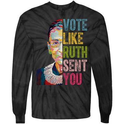 Vote Like Ruth Sent You Vintage Colorful Tie-Dye Long Sleeve Shirt