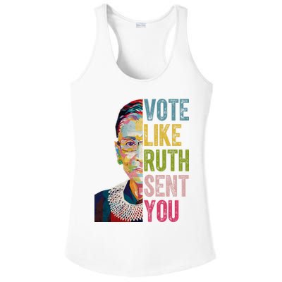 Vote Like Ruth Sent You Vintage Colorful Ladies PosiCharge Competitor Racerback Tank