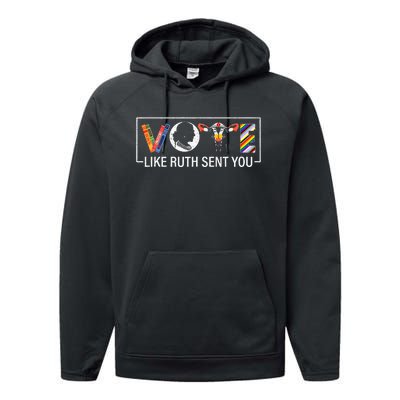 Vote Like Ruth Sent You Uterus Feminist Lgbt Performance Fleece Hoodie