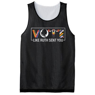 Vote Like Ruth Sent You Uterus Feminist Lgbt Mesh Reversible Basketball Jersey Tank