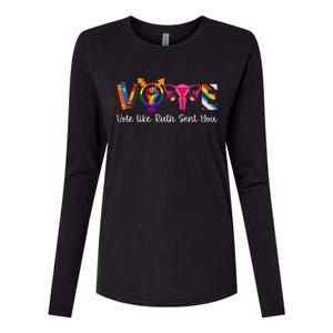 Vote Like Ruth Sent You Uterus Feminist Lgbt Womens Cotton Relaxed Long Sleeve T-Shirt