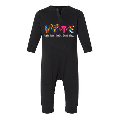 Vote Like Ruth Sent You Uterus Feminist Lgbt Infant Fleece One Piece