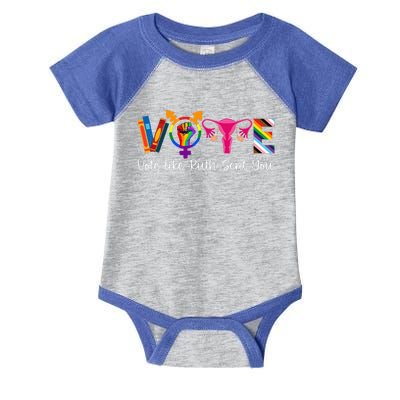 Vote Like Ruth Sent You Uterus Feminist Lgbt Infant Baby Jersey Bodysuit