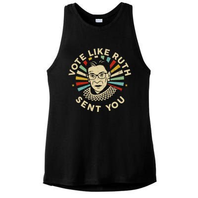 Vote Like Ruth Sent You Feminist Ladies PosiCharge Tri-Blend Wicking Tank