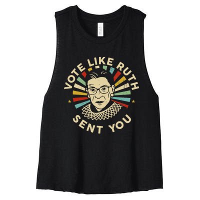 Vote Like Ruth Sent You Feminist Women's Racerback Cropped Tank