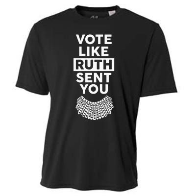 Vote like Ruth Sent You Feminist Gift Cooling Performance Crew T-Shirt