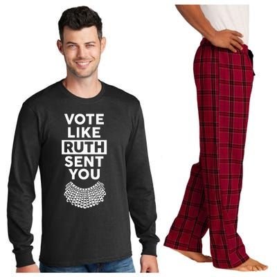 Vote like Ruth Sent You Feminist Gift Long Sleeve Pajama Set