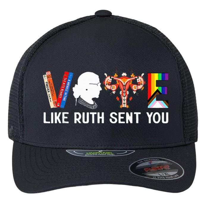 Vote Like Ruth Sent You Uterus Feminist Lgbt Flexfit Unipanel Trucker Cap