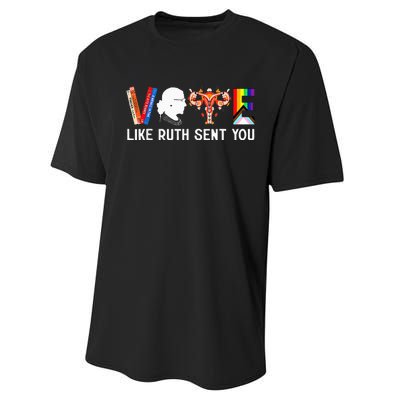 Vote Like Ruth Sent You Uterus Feminist Lgbt Performance Sprint T-Shirt