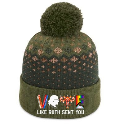 Vote Like Ruth Sent You Uterus Feminist Lgbt The Baniff Cuffed Pom Beanie