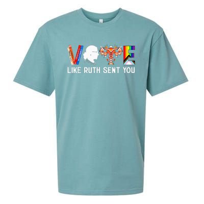 Vote Like Ruth Sent You Uterus Feminist Lgbt Sueded Cloud Jersey T-Shirt