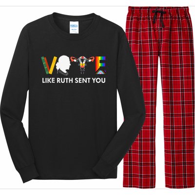 Vote Like Ruth Sent You Uterus Feminist Lgbt Rights Long Sleeve Pajama Set