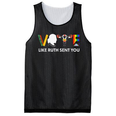 Vote Like Ruth Sent You Uterus Feminist Lgbt Rights Mesh Reversible Basketball Jersey Tank