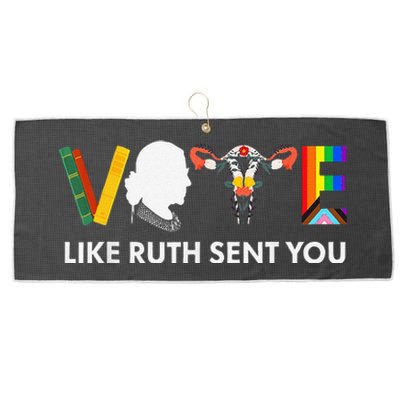 Vote Like Ruth Sent You Uterus Feminist Lgbt Rights Large Microfiber Waffle Golf Towel