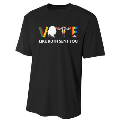 Vote Like Ruth Sent You Uterus Feminist Lgbt Rights Performance Sprint T-Shirt