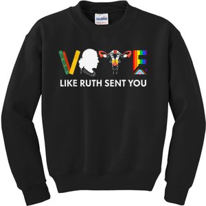 Vote Like Ruth Sent You Uterus Feminist Lgbt Rights Kids Sweatshirt