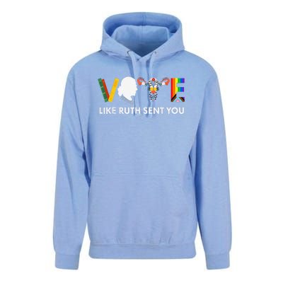 Vote Like Ruth Sent You Uterus Feminist Lgbt Rights Unisex Surf Hoodie