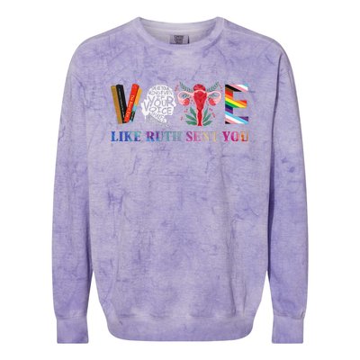 Vote Like Ruth Sent You Gift Colorblast Crewneck Sweatshirt