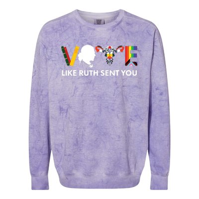 Vote Like Ruth Sent You Uterus Feminist Lgbt Colorblast Crewneck Sweatshirt