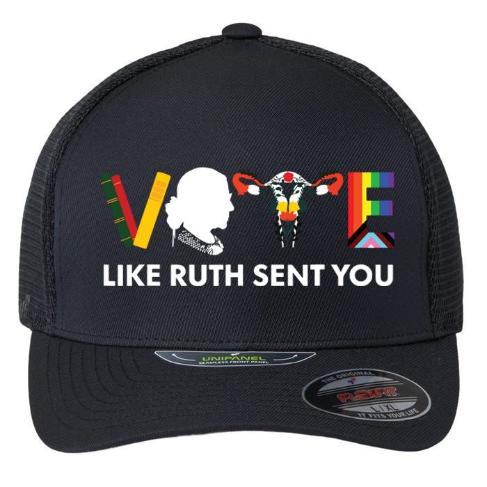 Vote Like Ruth Sent You Uterus Feminist Lgbt Flexfit Unipanel Trucker Cap