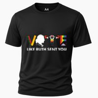 Vote Like Ruth Sent You Uterus Feminist Lgbt Cooling Performance Crew T-Shirt