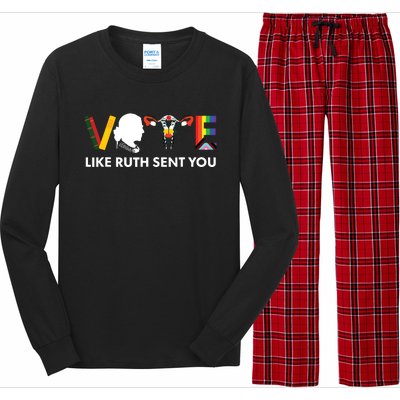 Vote Like Ruth Sent You Uterus Feminist Lgbt Long Sleeve Pajama Set