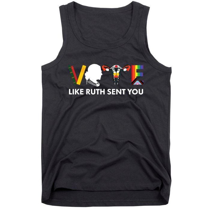 Vote Like Ruth Sent You Uterus Feminist Lgbt Tank Top