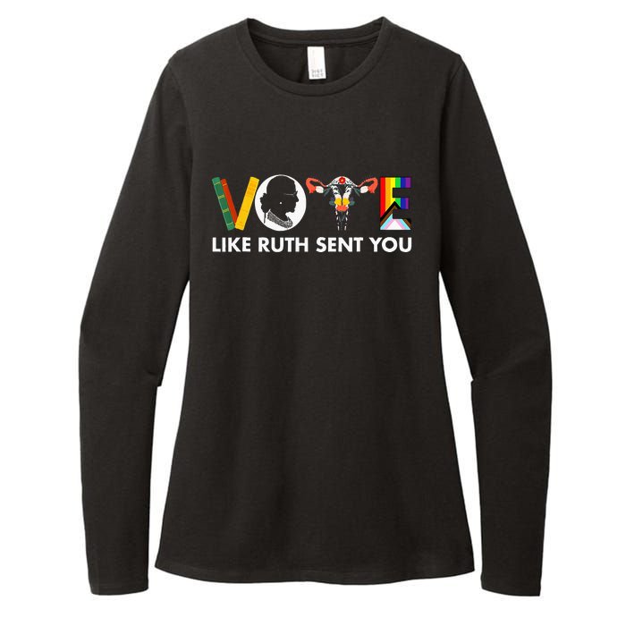 Vote Like Ruth Sent You Funny Uterus Feminist Lgbt Womens CVC Long Sleeve Shirt