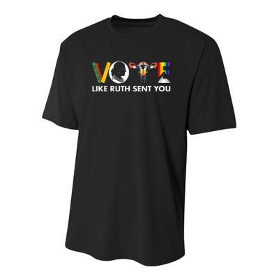 Vote Like Ruth Sent You Funny Uterus Feminist Lgbt Youth Performance Sprint T-Shirt