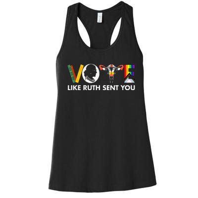 Vote Like Ruth Sent You Funny Uterus Feminist Lgbt Women's Racerback Tank