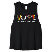 Vote Like Ruth Sent You Funny Uterus Feminist Lgbt Women's Racerback Cropped Tank