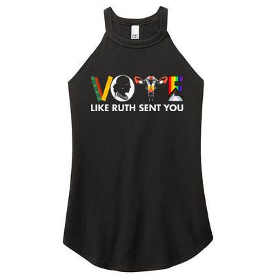 Vote Like Ruth Sent You Funny Uterus Feminist Lgbt Women's Perfect Tri Rocker Tank