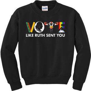 Vote Like Ruth Sent You Funny Uterus Feminist Lgbt Kids Sweatshirt