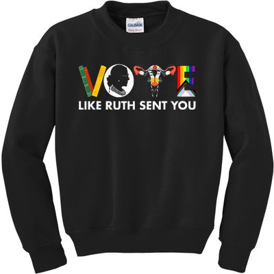 Vote Like Ruth Sent You Funny Uterus Feminist Lgbt Kids Sweatshirt