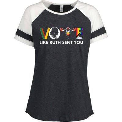 Vote Like Ruth Sent You Funny Uterus Feminist Lgbt Enza Ladies Jersey Colorblock Tee