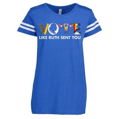 Vote Like Ruth Sent You Funny Uterus Feminist Lgbt Enza Ladies Jersey Football T-Shirt