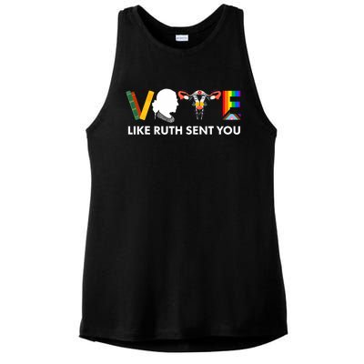 Vote Like Ruth Sent You Uterus Feminist Lgbt Ladies PosiCharge Tri-Blend Wicking Tank