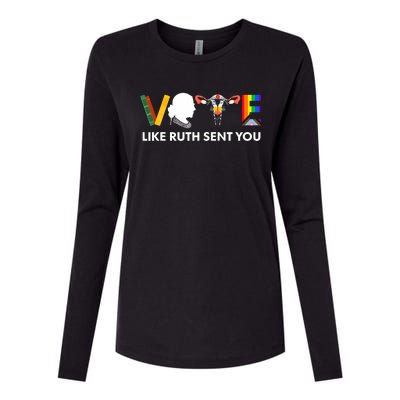 Vote Like Ruth Sent You Uterus Feminist Lgbt Womens Cotton Relaxed Long Sleeve T-Shirt